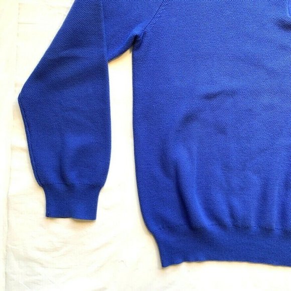 Polo Ralph Lauren Pima Cotton Sweater Pullover Waffle Knit 1/4 Zip Blue XL EUC - Picture 8 of 12